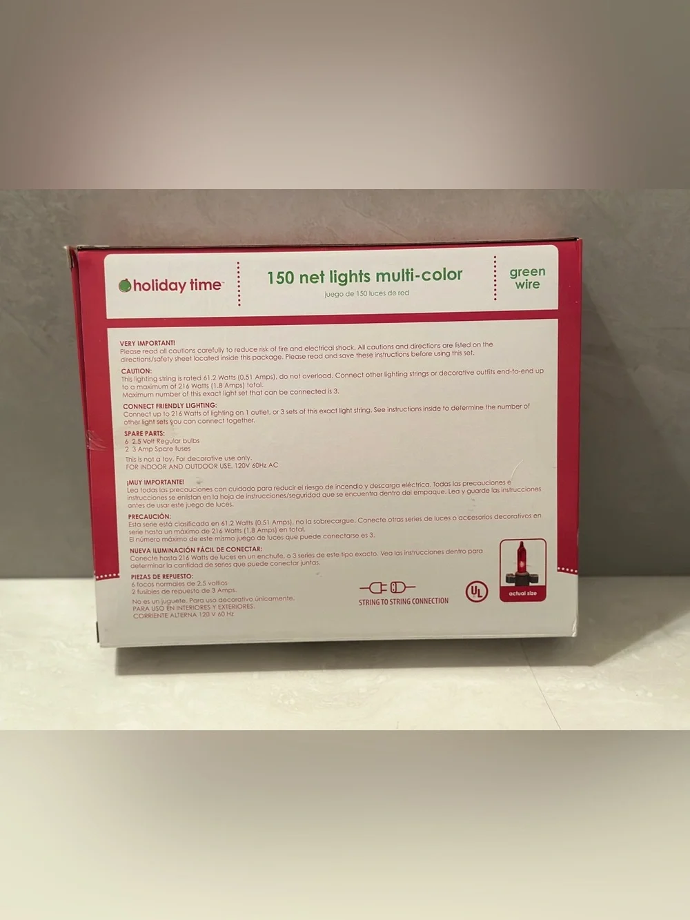 Holiday Time Multi Color Net Lights 6 X 4 Green Wire Holiday Christmas Open Box